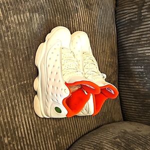 Jordan mens white and red trainers